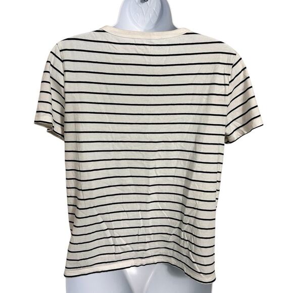 Old Navy Everywear V-Neck Tee Sz XS Stiped Black and White Top Short Sleeve - Picture 5 of 6